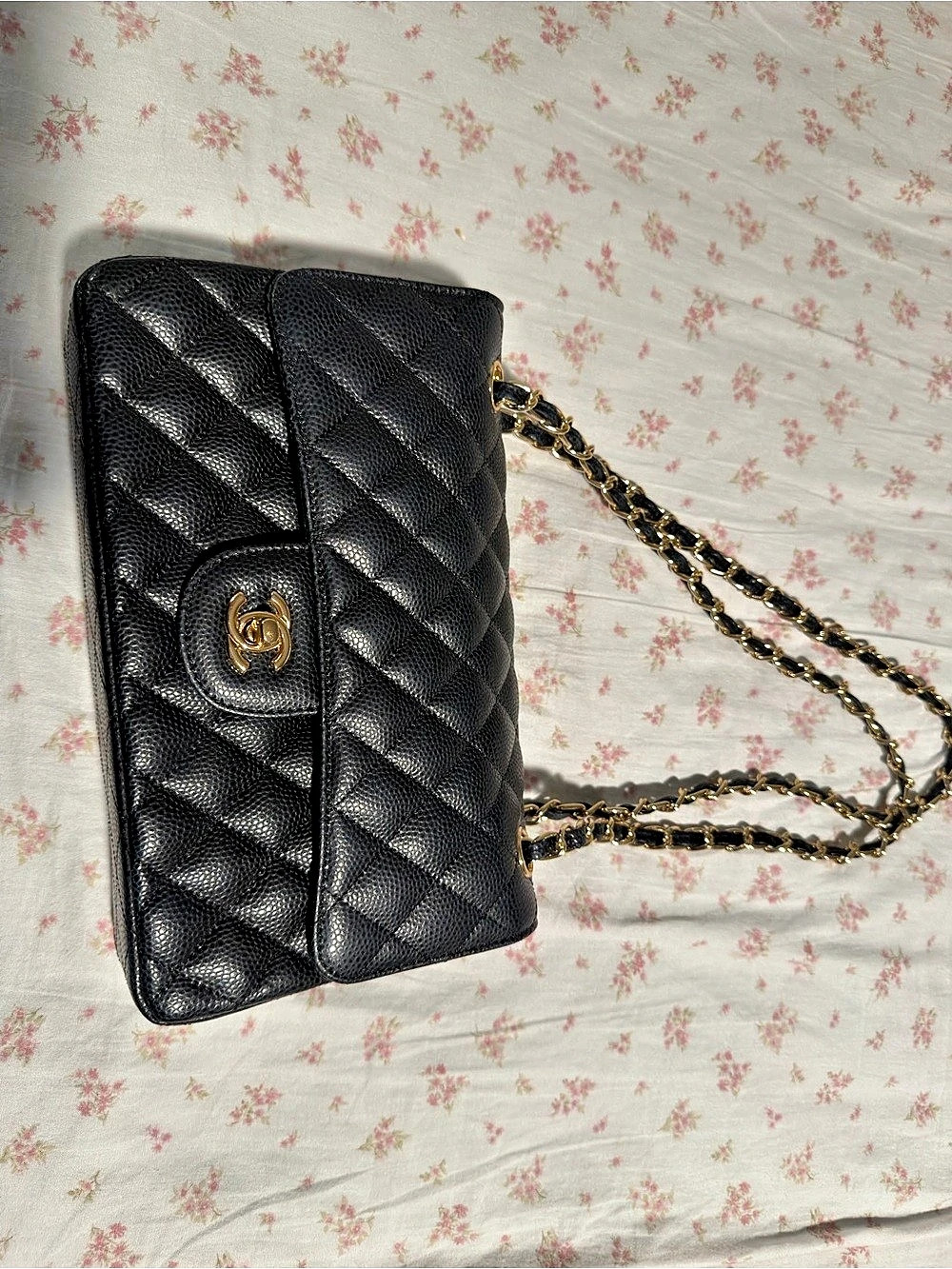 Chanel Classic Medium Double Flap Bag Quilted Crossbody in Black
